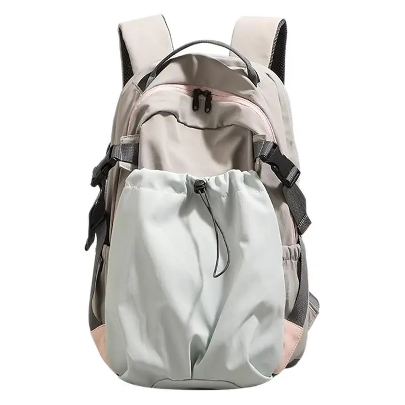 Lightweight Water Resistant Woven Fabric Hiking Daypack - Adjustable Shoulder Straps, Reinforced Top Handle, Buckle, 3-Way Carry Crossbody, 15-Inch Laptop Fit, Breathable, 490g, 3 Colors, Back to School Haul, Sporty Chic (b49004)