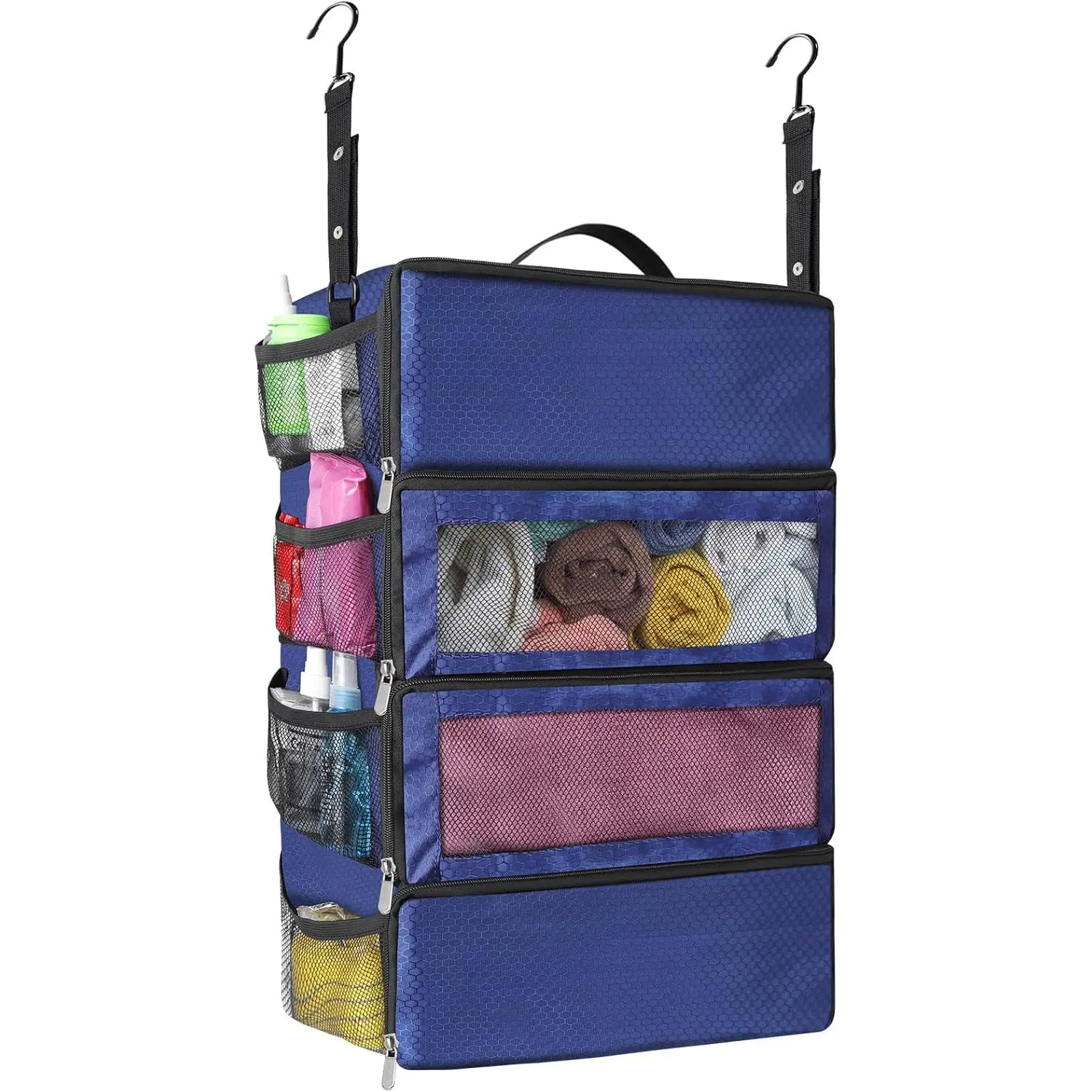 Suitcase Organizer, Travel Luggage Organizer  packing cubes for travel,portable  travel shelves Collapsible closet organizer for Carry- (Black, Medium)