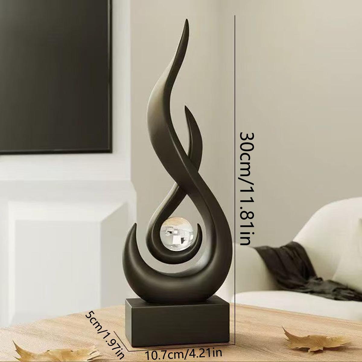 Abstract Flame Design Resin Ornament, Resin Sculptures, Modern Art Home Decor, Unique Desktop Decoration, Suitable for Living Room and Office