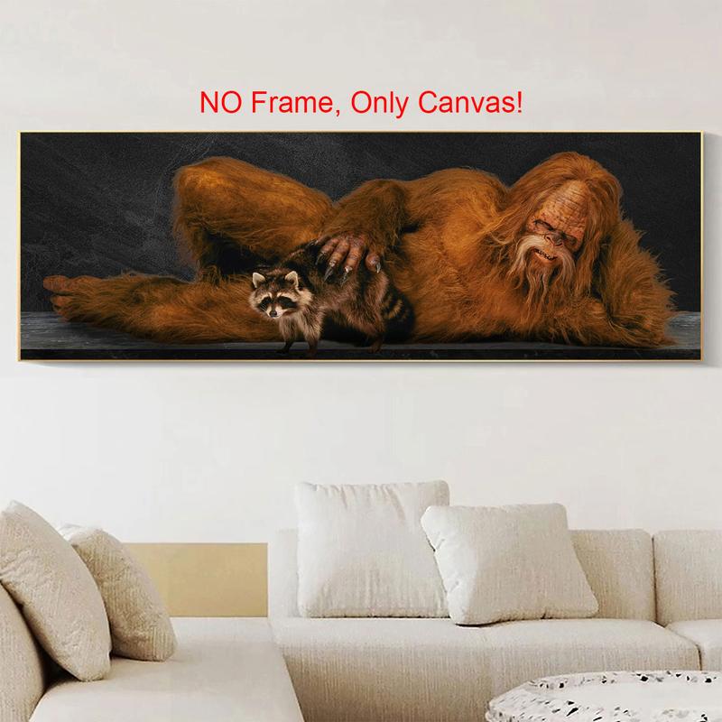 Sasquatch Pattern Canvas Painting without Frame, Modern Wall Art, Wall Art Decor for Home Living Room Bedroom Office, Poster