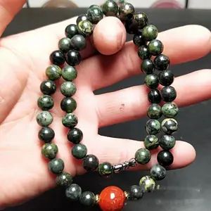Natural Tibetan Medicine Wang Shi Necklace Strong Magnetic Health Energy Shi Zang Jade Neck Mother Chain