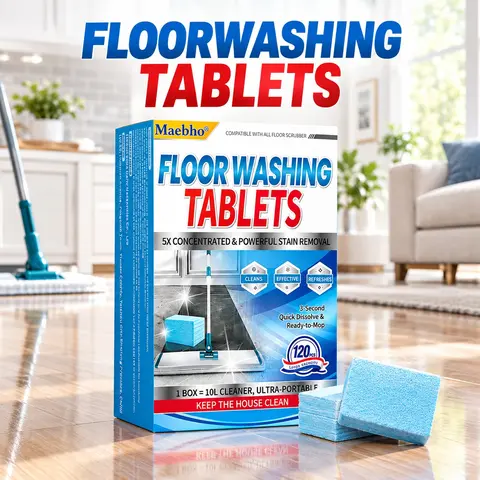 120x Concentrated Floor Cleaning Tablets Cleaner - Deep Clean Tiles Wood Laminate No Residue | Easy Mop Solution Home Cleaning Products Household Cleaning Products