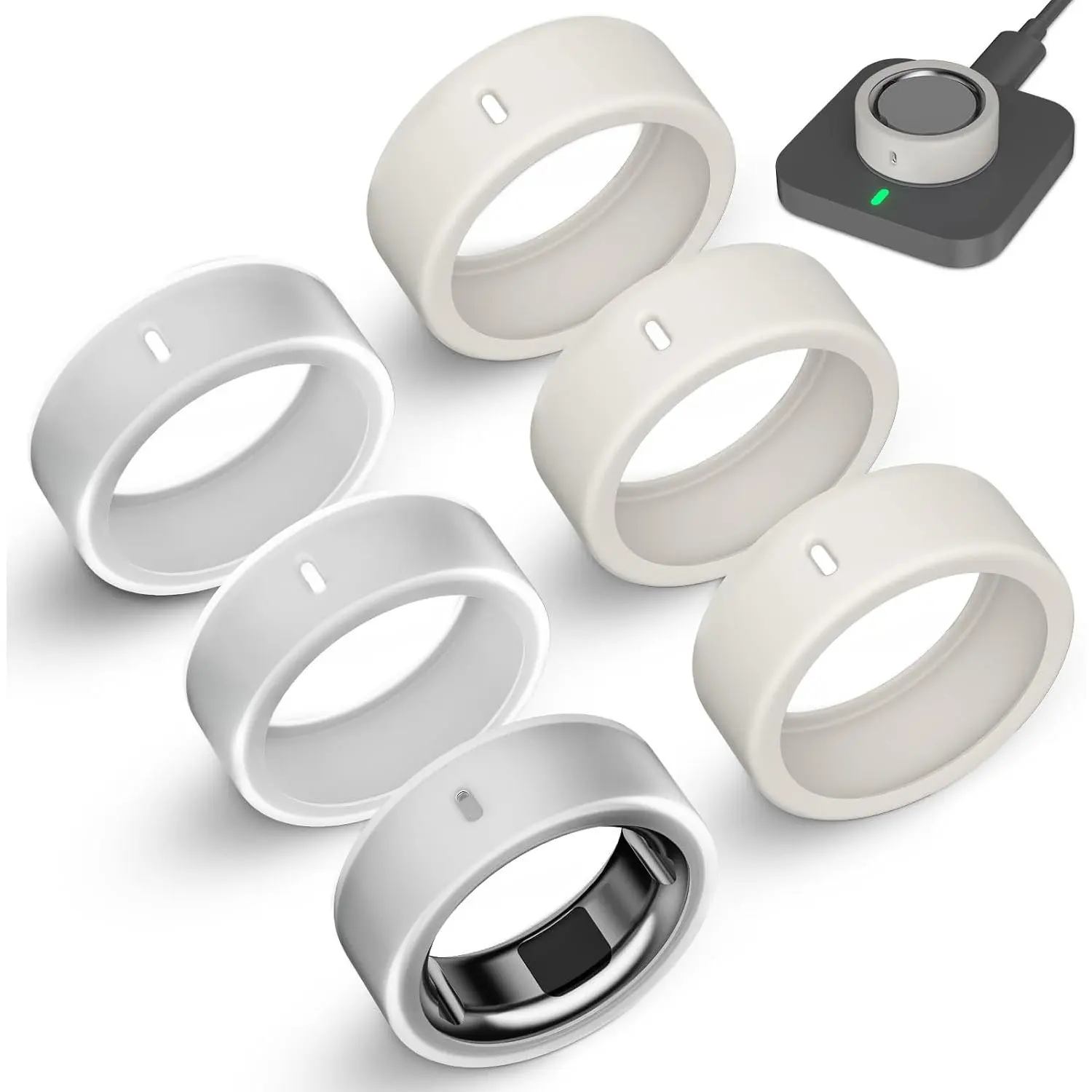 6 Pack Ultra-Thin Cover Compatible with Oura Ring Gen 4/4 Ceramic/Gen 3 Horizon/Heritage/Ultrahuman, Support  with Cover , Anti-Scratch Elastic  Rings Protector Accessories Men Women