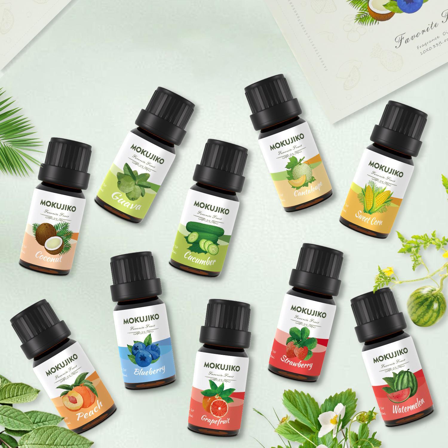 10 Varieties of Fresh Fruity Essential Oils (including blueberry, coconut, and more)! Each bottle holds 10ml, crafted with natural ingredients—perfect for aromatherapy and gifting to family and friends this Christmas.