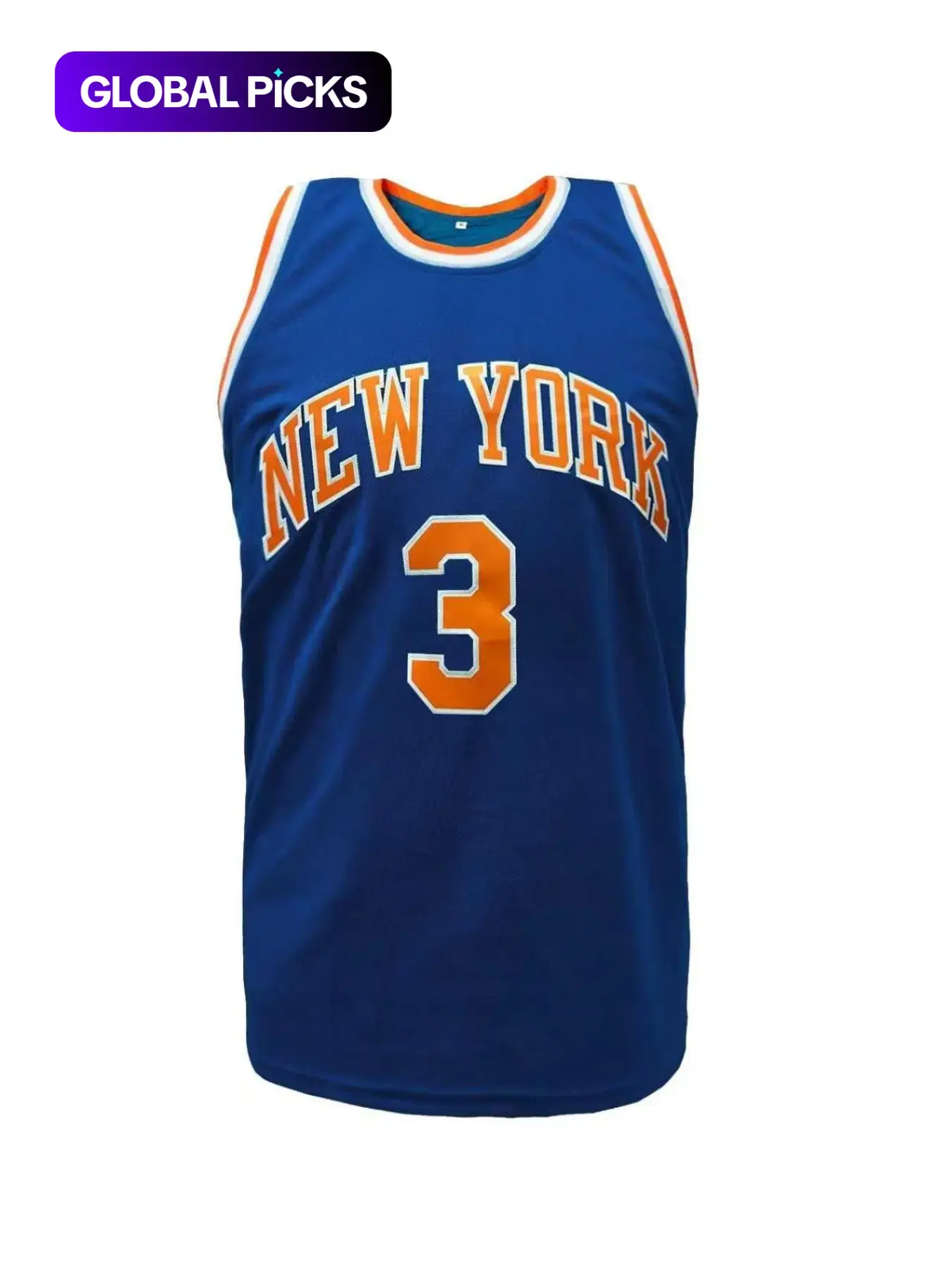Men's New York #3 Embroidered Basketball Jersey, Stitched Name & Number Retro Throwback Sleeveless Basketball Shirt, Breathable Sportswear for Men and Women, Unisex Jersey, S-3XL