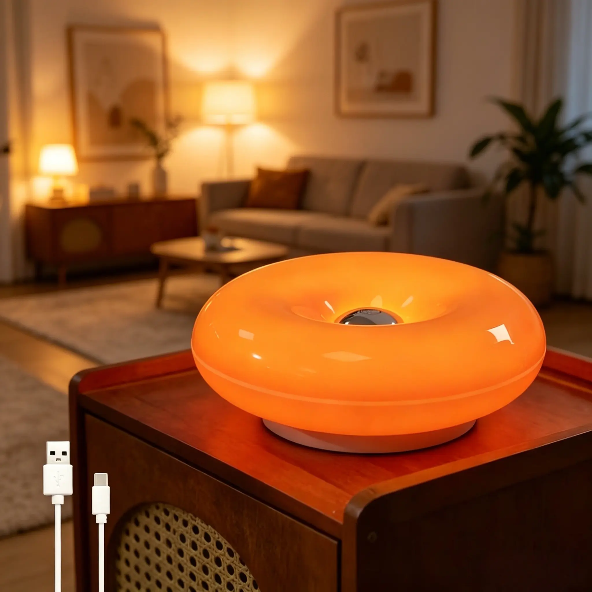 Trendy Donut LED Wall Light, Touch Dimmable Warm Nightlight, Decorative Ambiance Lamp for Bedroom and Living Room, Home Decoration Essential