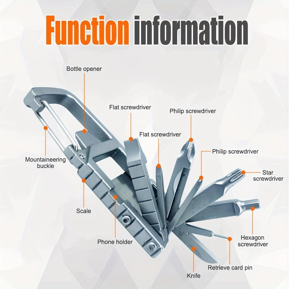 13 in 1 Multifunctional Folding Tool 1/4 Sets Stainless Steel Combination Tool & Portable Outdoor Bottle Opener & Kitchen Utensils & Gadgets & Dealsforyoudays