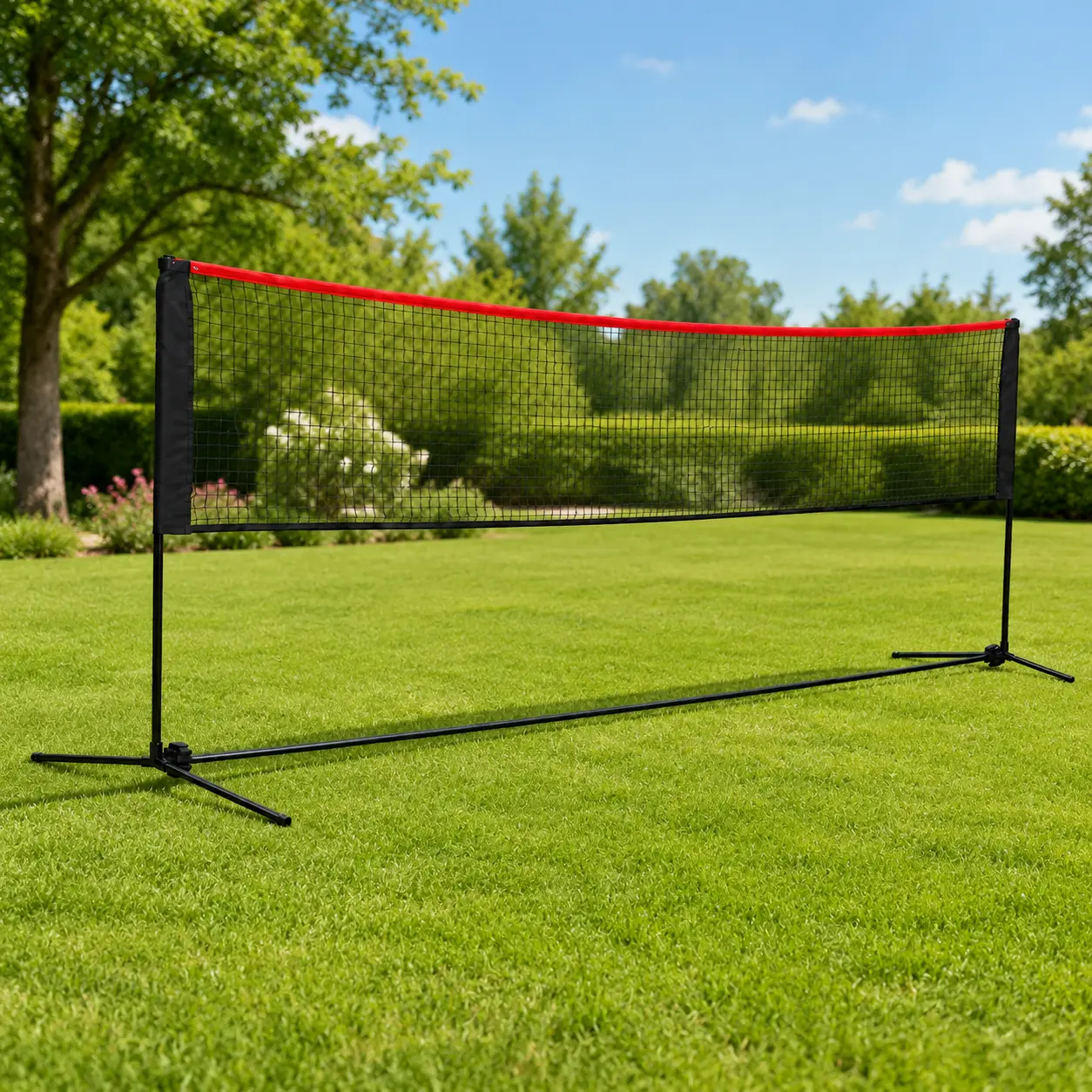 2-in-1 Portable Badminton & Volleyball Net Set, Height-Adjustable Poles with Foldable Stand & Carry Bag, Heavy-Duty Indoor/Outdoor Sports Net for Backyard, Beach, Park & Garden Games, Easy Setup for Kids, Teens & Adults