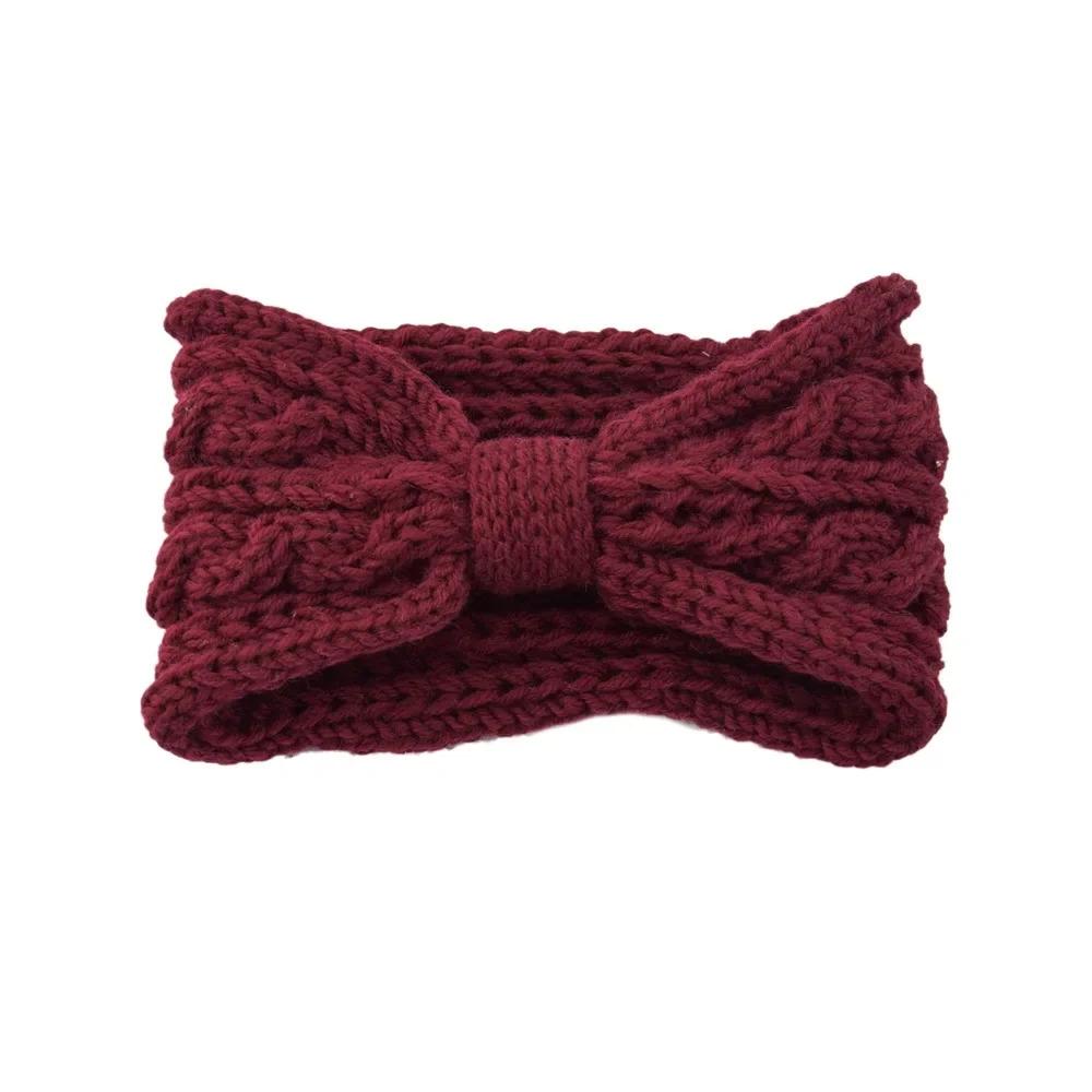 1pc Winter Warm Headbands,Women Ear Warmers Knitted Headbands,Thermal Twist Bow Headband Cable Knit Headbands for Sports Skiing