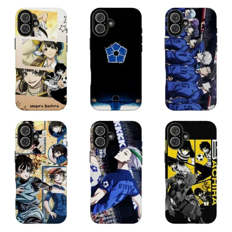 Blue L0ck Soccer Anime Phone Case | Protective & Bold , For iPhone 11 12 13 14 15 16 17 Pro Max ,For Samsung S26 S25 S24 S23 S22-Gift For Her/Him/Anime lovers