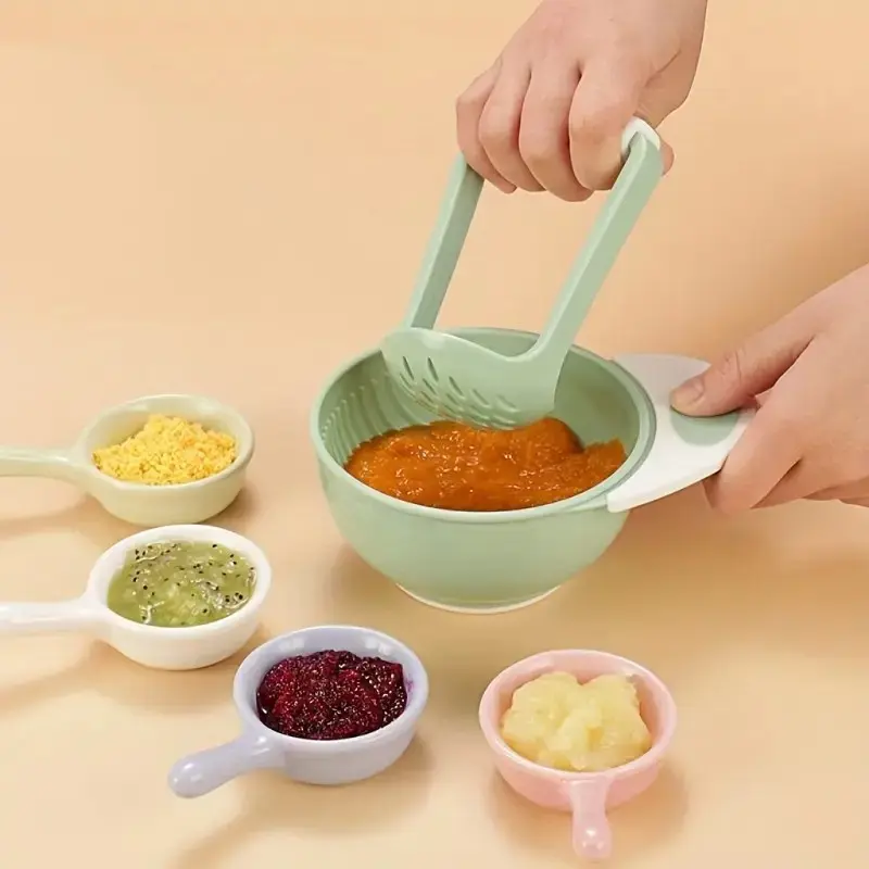 Manual Food Grinder, Fruit Puree Grinding Tool, Grinding Bowl, Kitchen Gadget, Kitchenware, Utensils, Perfect Gift for Holidays