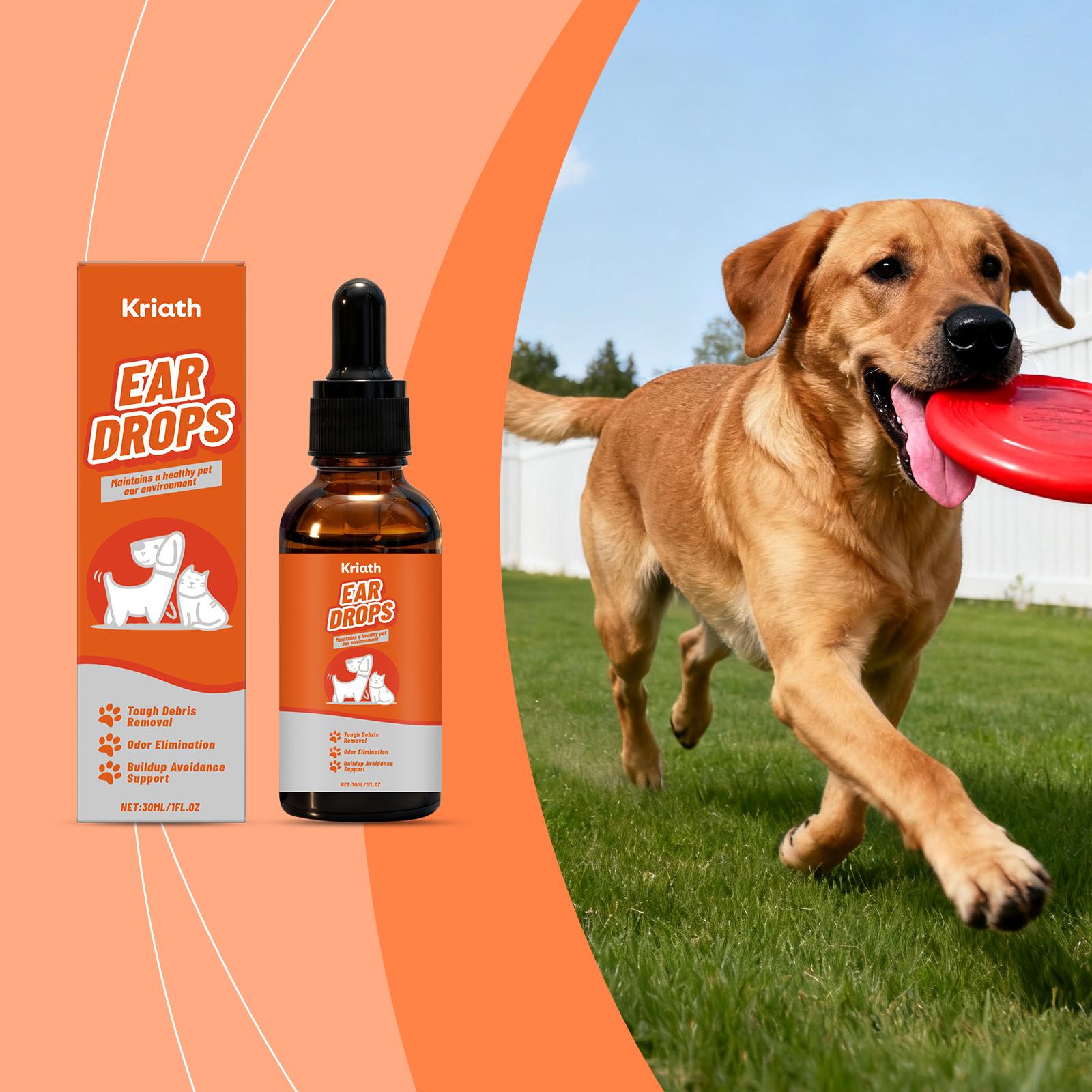 Kriath Pet Ear Care Agent With A Mild Formula Cleans The Ear Canal And Keeps The Ears Fresh. Daily Care Agent