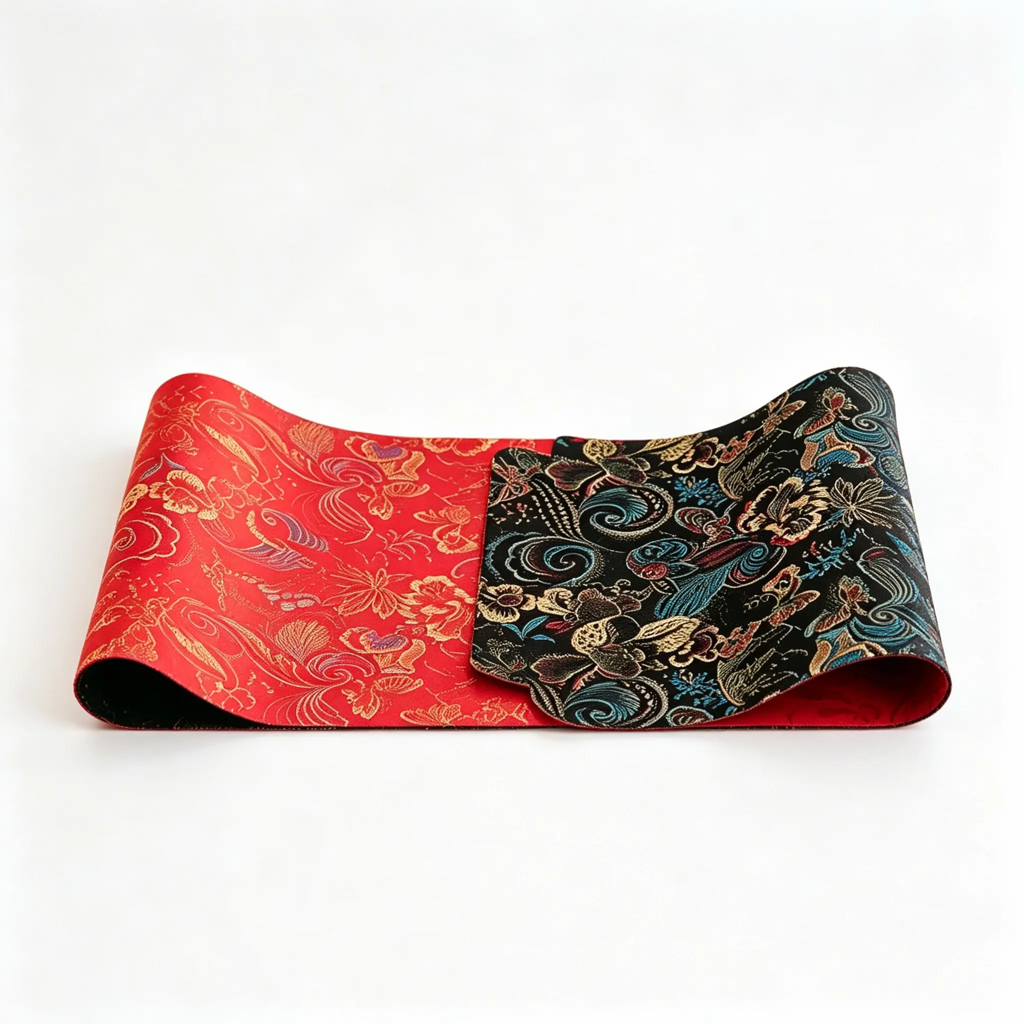 Double-Sided Dual-Color Brocade Table Runner Oriental Home Decor