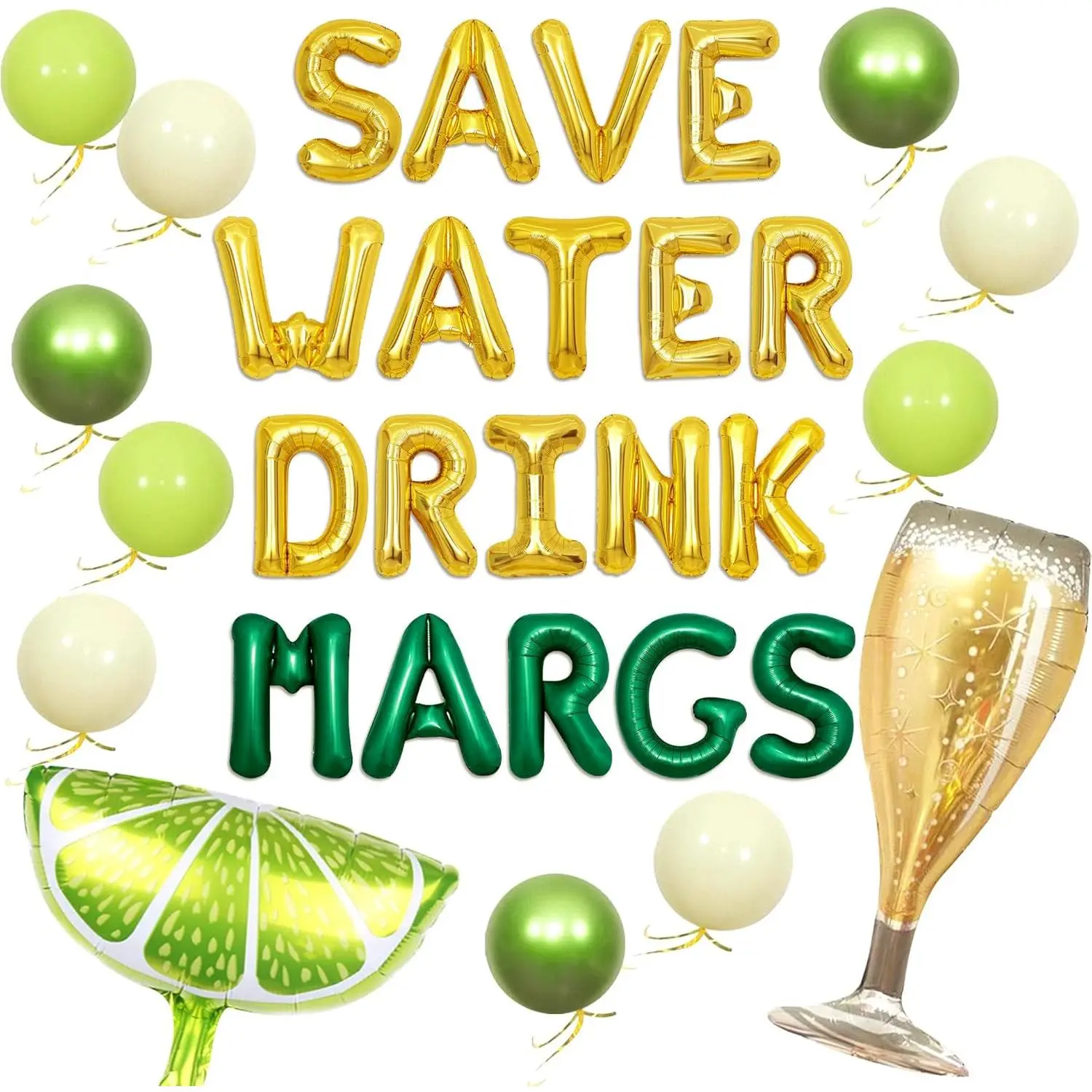 Tequila Balloons, Lime Green & Lemon Gold Festive Balloons - Bachelorette Party & Final Fiesta Themed Decorations for Home Supplies & Party Celebrations