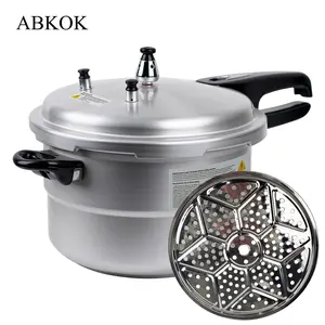 9L (9.5QT) Capacity Aluminum Pressure Cooker with Steaming Rack, 26cm Wide Bottom Cooking Pressure Pot with Secure Lock Safety Lid, Multi-use Cookware for Steaming, Stewing Meat, Soup, Compatible with Induction, Gas, Electric Stoves