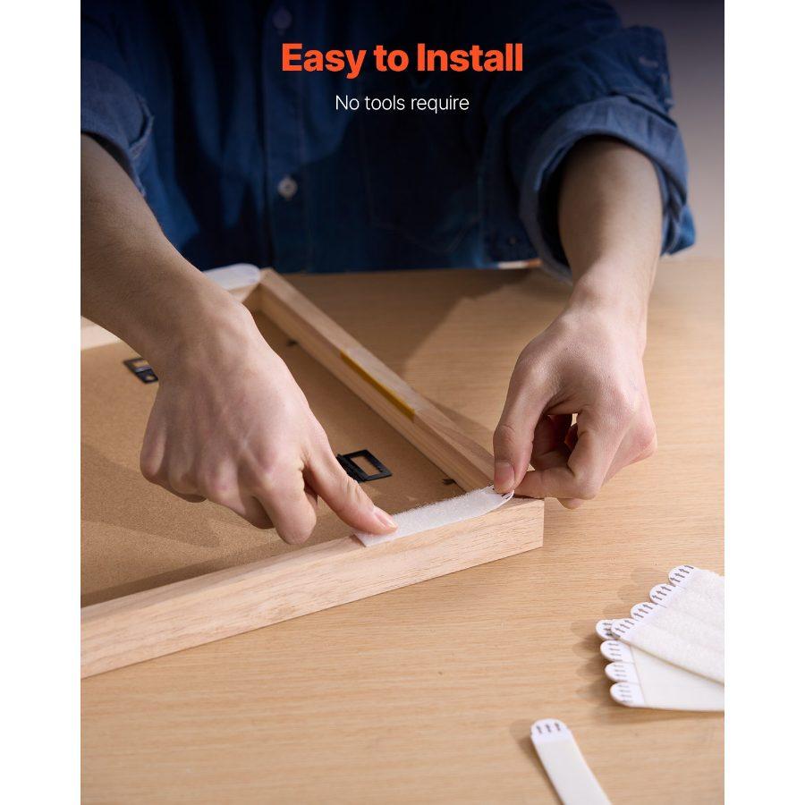 VEVOR Picture Hanging Strips, 34 Pairs, Large Picture Hangers with Removable Adhesive, Hook Loop Strips, Wall Hanging Strips for Damage Free Picture Hanger, Mounting of Photos, Frames, Wall Decor