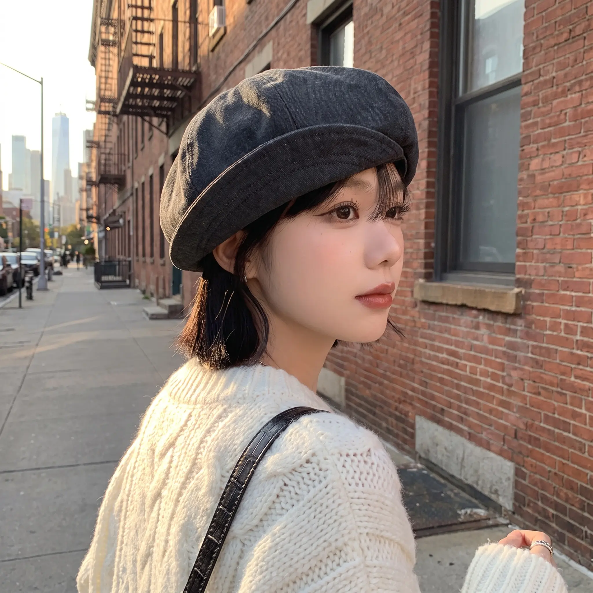 Vintage Octagonal Beret For Women Breathable Warm Acrylic Artistic Peaked Cap Face Slimming Round Square Face Shapes Winter Spring Autumn