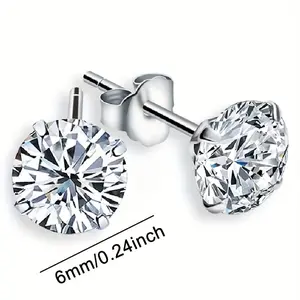 1 Pair 1 Carat Faux Diamond Earrings for Women, Luxury Sparkle Stud Earrings, valentine's gifts for her