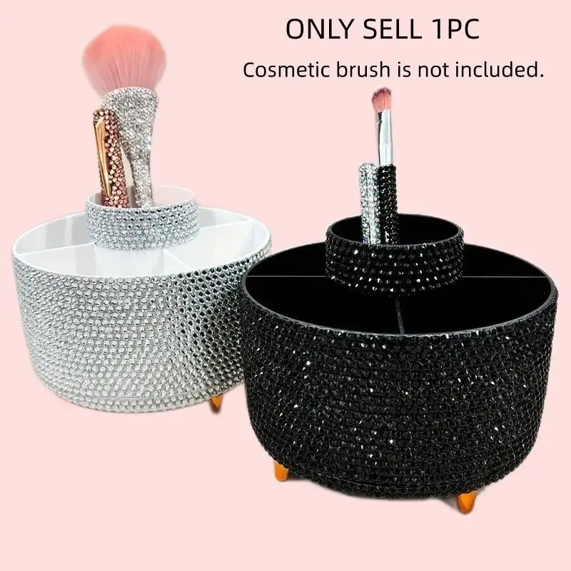 Diamond-Adorned Desk Organizer Set, Includes TV Stand, Pen Holder & Makeup Organizer, Sparkling Design for Office Essentials
