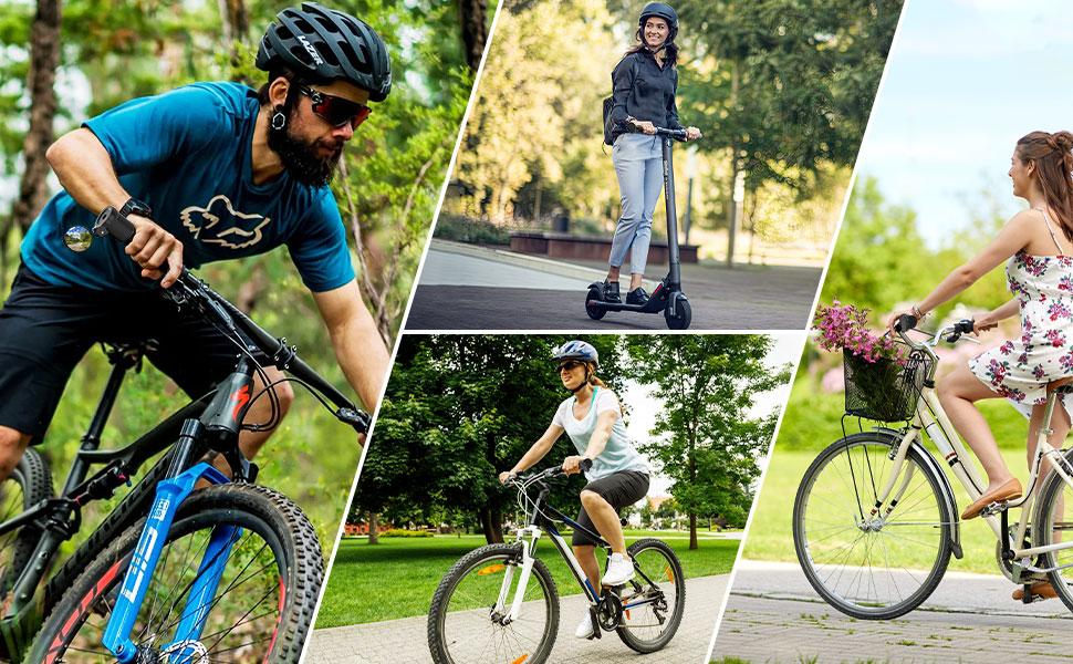 MoKo 2 Pcs Bike Mirrors, 360° Rotatable Bicycle Mirrors for Handlebars Convenient Safe Rearview Mirror Durable Acrylic Silicone Mirror for Mountain Bike Bicycle E-bike Motorcycle Round Handlebar