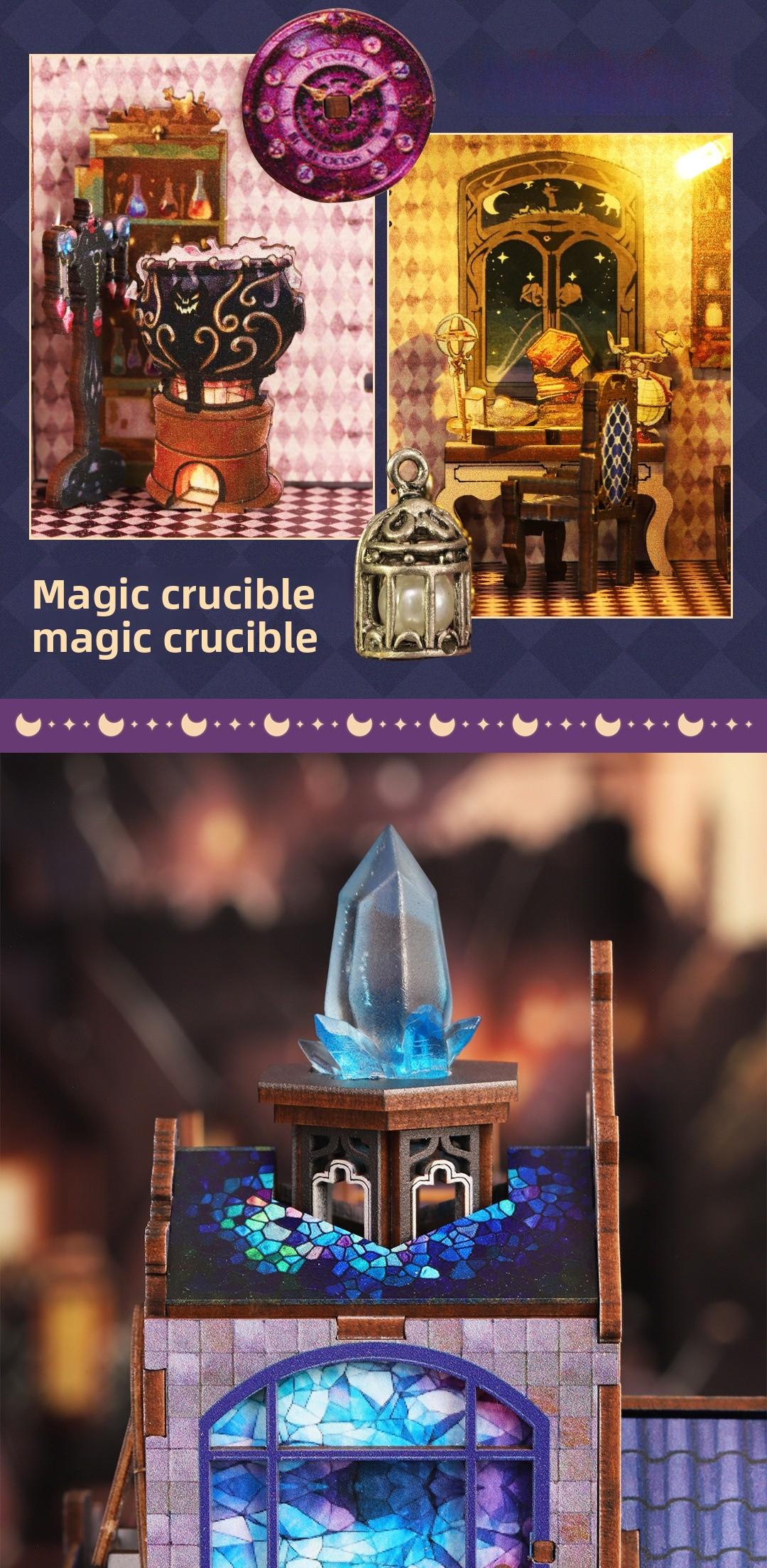 Magic Gate DIY Book Nook Kit - 3D Wooden Puzzle Miniature House with  Light| Enchanted Library Bookshelf Decor| Perfect Creative Gift for Hobbyists & Magic Fans