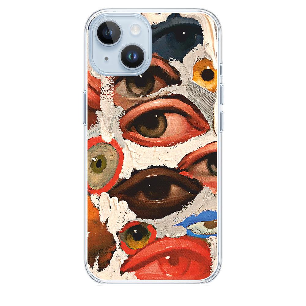 Vintage Record Paint Eye Graffiti Phone Case for iPhone 17 16 15 14 13 12 11 pm
