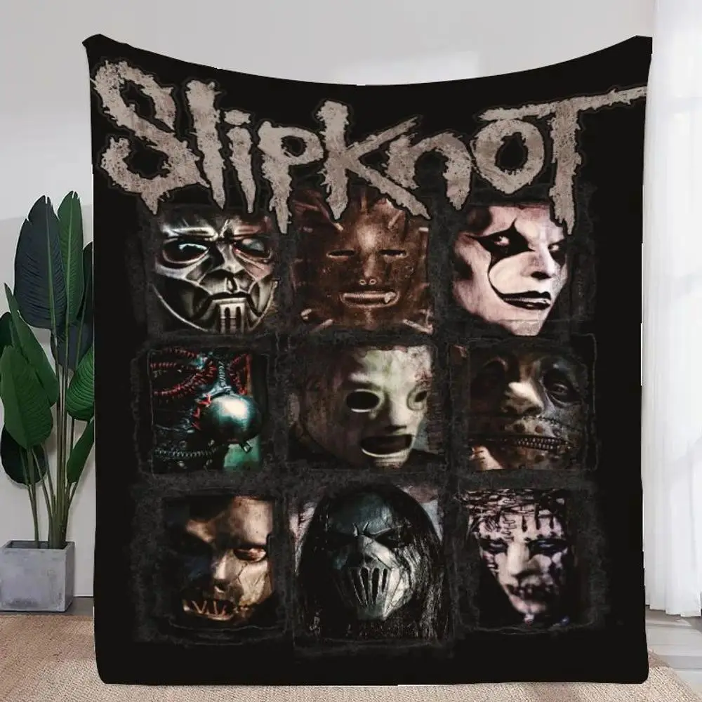 Slipknot Metal Band Flannel Blanket - Wrinkle Resistant, 80in*60in Multi-Size Throw, Dark Cozy Bedding for Bedroom, Sofa, Ideal for Rock Decor & Housewarmings (80 x 60 inches Option Available)