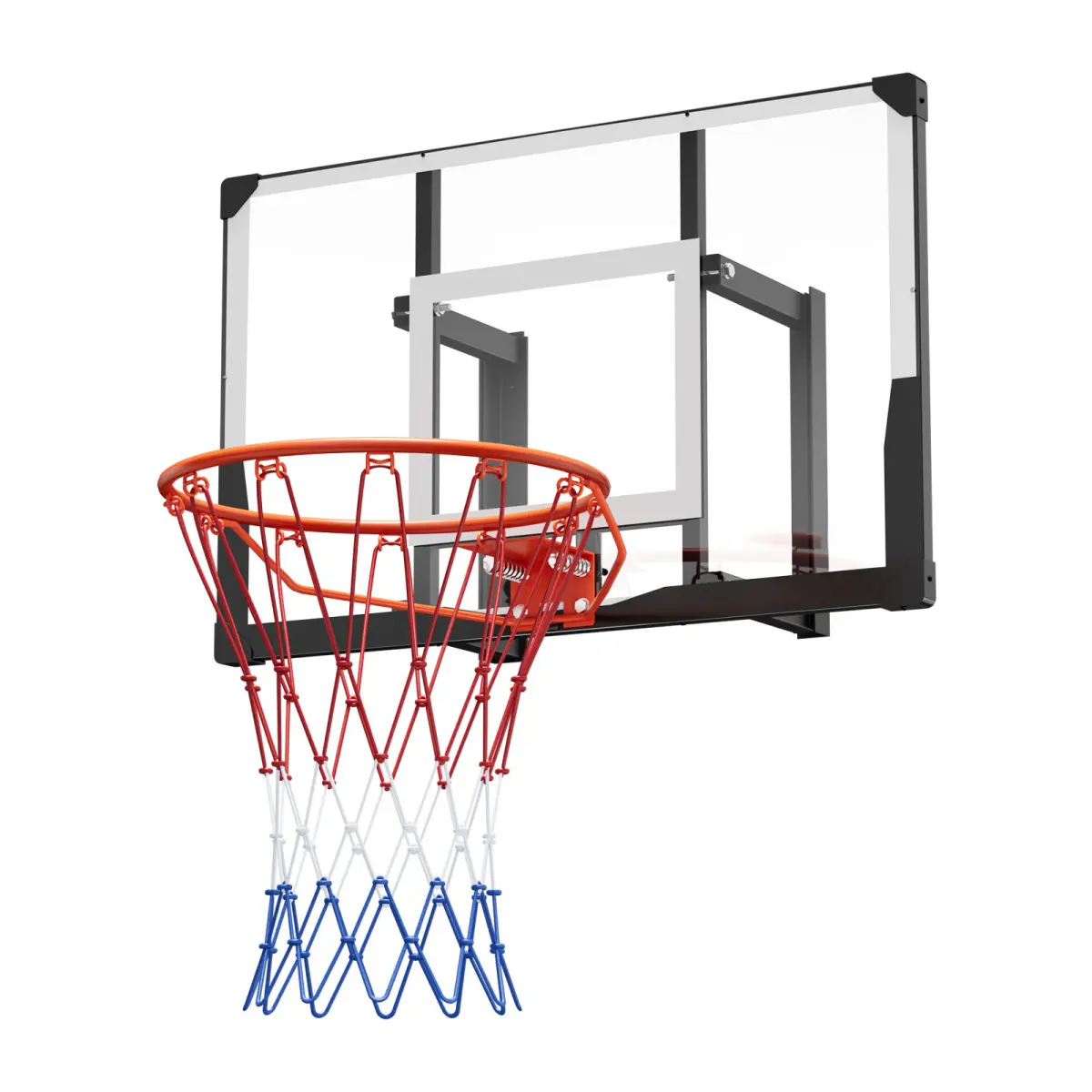 Fahuac 44-Inch Wall Mount Basketball Hoop - Polycarbonate Backboard (44" Board), Reinforced Steel Multi-Point Mount, All-Weather Functional, Quick Installation Kit, Concrete Walls Fit, Permanent Setup, Reliable Rebound Response Play Structure