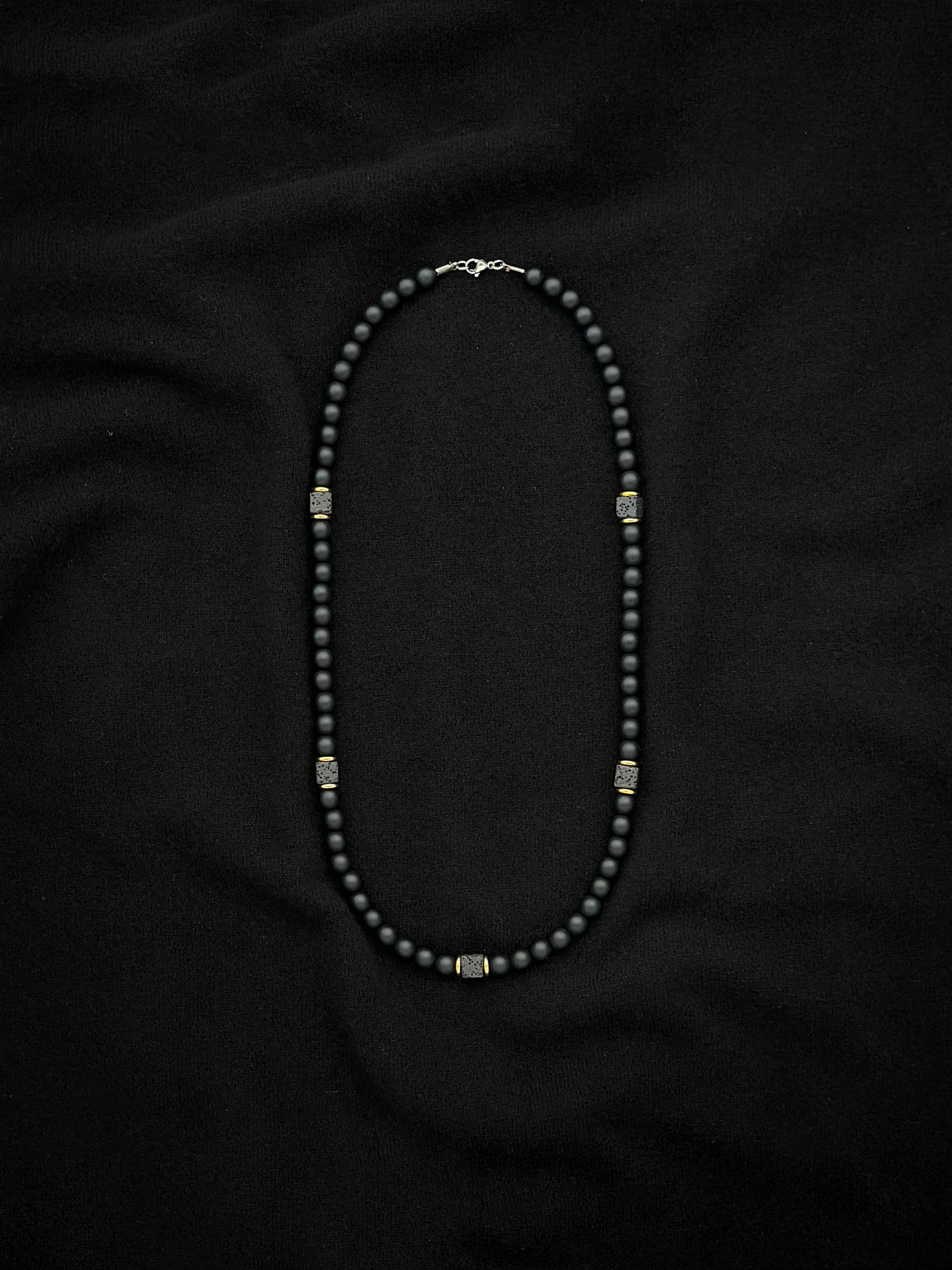 Men's Minimalist Stone Decor Necklace, Obsidian Necklace, Fashion Jewelry for Party, Daily Clothing Decor, Trendy All-match & Exquisite Jewelry for Birthday Gift