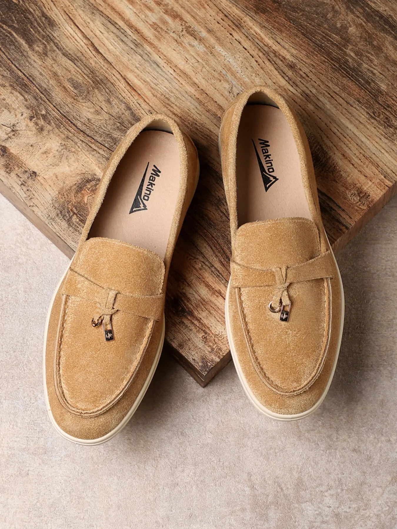 Slip-On Loafers, Flat, Suede Material, Camel & Colors, Casual Style, Office Shoes, Comfortable Daily Commute Shoes, No Laces Required