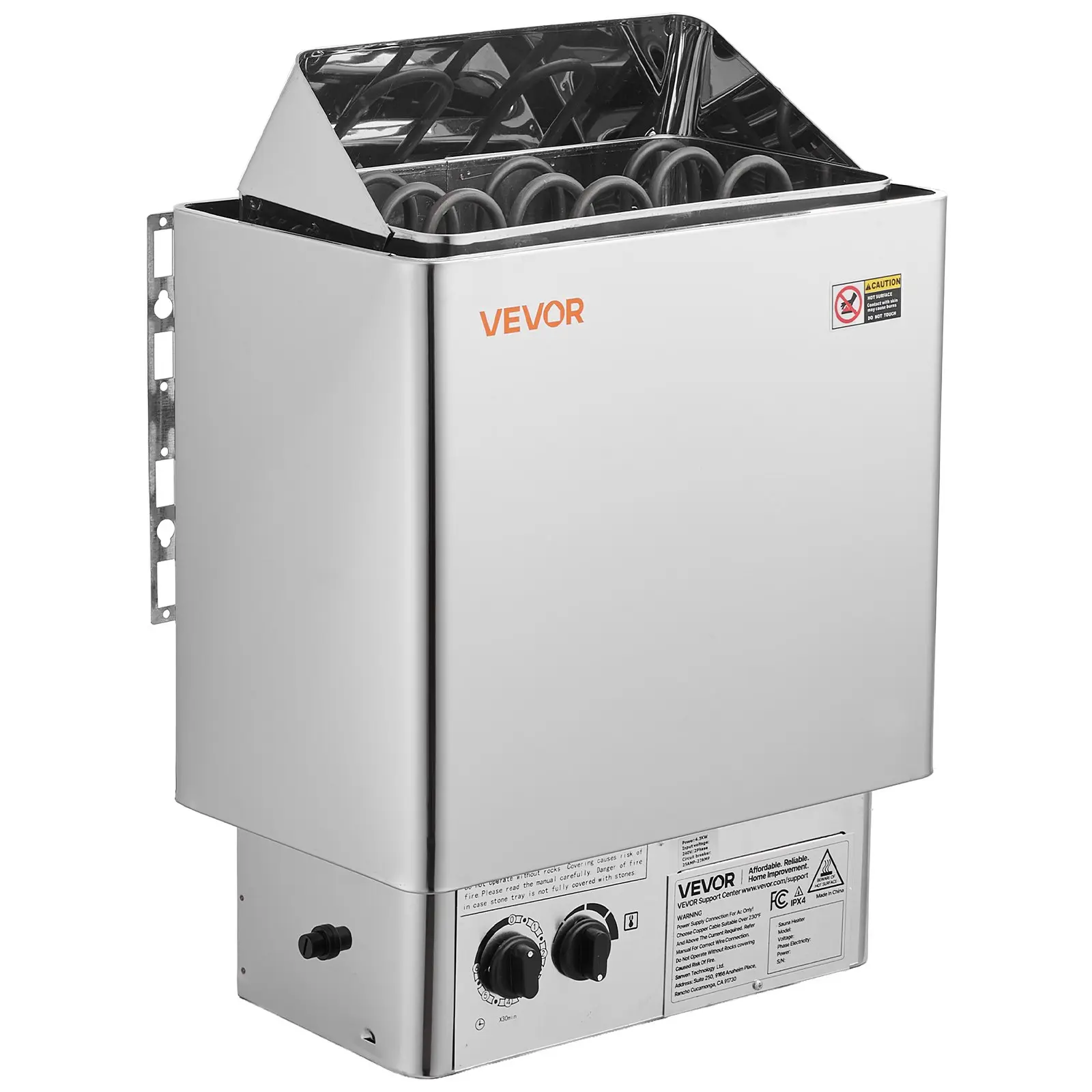 【Summerfinds】VEVOR Sauna Heater, 4.5KW 240V Electric Sauna Stove, Dry Steam Bath Saunas Stove with Pre-Drilled Bracket, Fit 105 to 210 CU.FT Saunas Rooms, Steam Bath Stoves for Home, Commercial, Leisure Venues