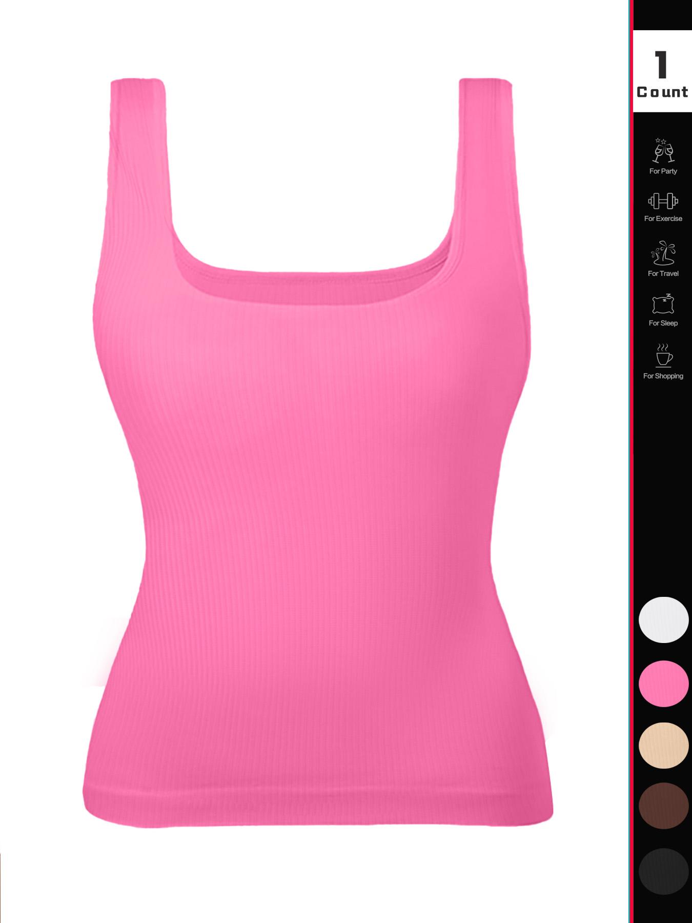 Women Tummy Control Shapewear Tank Tops Seamless Square Neck Smooth Compression Tops Slimming Body Shaper Camisole