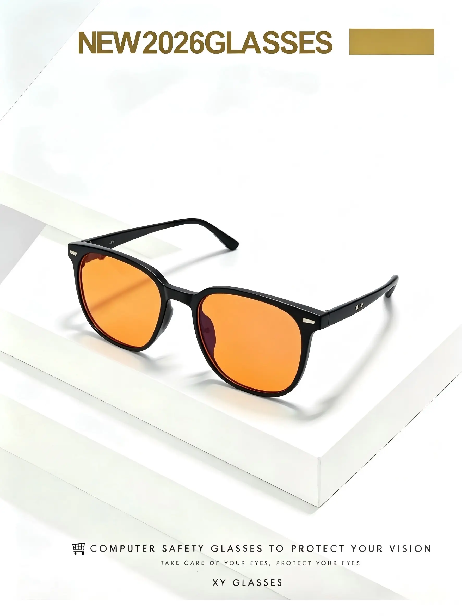 Professional Sleep Glasses, Blue Light Blocking Lenses, Unisex Computer Gaming Eyewear, Anti-Fatigue, Eye Relief, 1pc