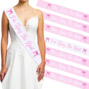 1Set Tie Dye Bridal Shower Sash Set Colorful Brides Bridesmaid Dazed and Engaged Bachelorette Sash Decor Retro Hippie Disco Theme Engagement Wedding Decorations Supplies