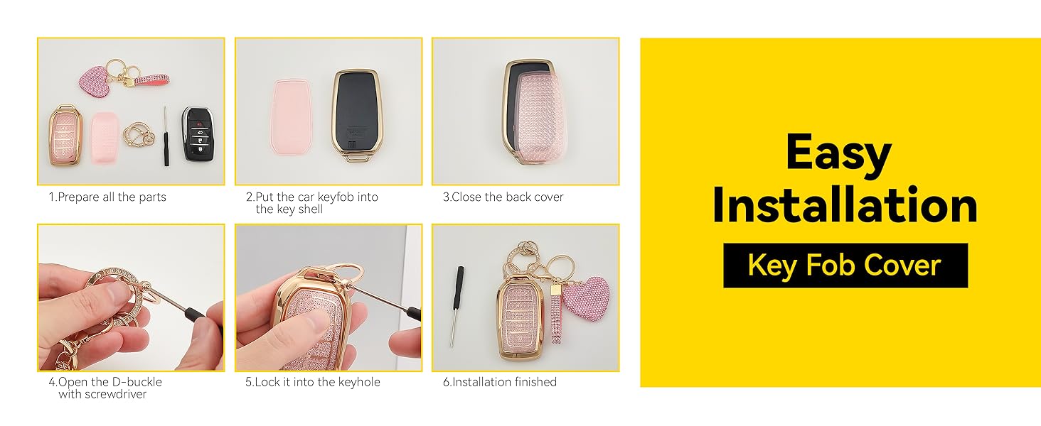 4 Button Key Fob Cover with Diamond, Compatible with Nissan Rogue Pathfinder Versa Kicks Ariya Sentra etc, Sparkling TPU Key Case and Bling Heart Decoration for Women, A-Style (Pink) 4 Button Key Fob Cover with Diamond, Compatible with Nissan Rogue Pathfinder Versa Kicks Ariya Sentra etc, Sparkling TPU Key Case and Bling Heart Decoration for Women, A-Style (Pink)