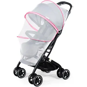 Mosquito Net for Stroller, Universal Bug Net for Stroller, Car Seats, Bassinets, Cradles, Mini Cribs, Quick-Release Double Zipper, Breathable & Foldable Netting Cover for