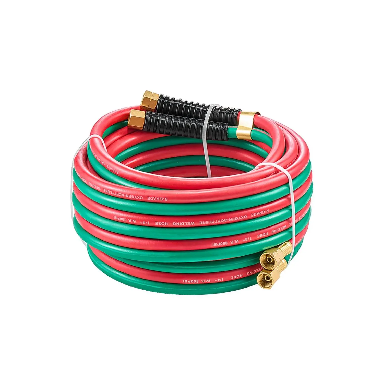 Oxygen Acetylene Hose, 1/4-Inchx 25FT Oxy Acetylene Hose with 9/16"-18 LH/RH B Fittings, R Grade Welding Torch Twin Hose with 300PSI Maximum Working Pressure for Cutting Soldering Brazing