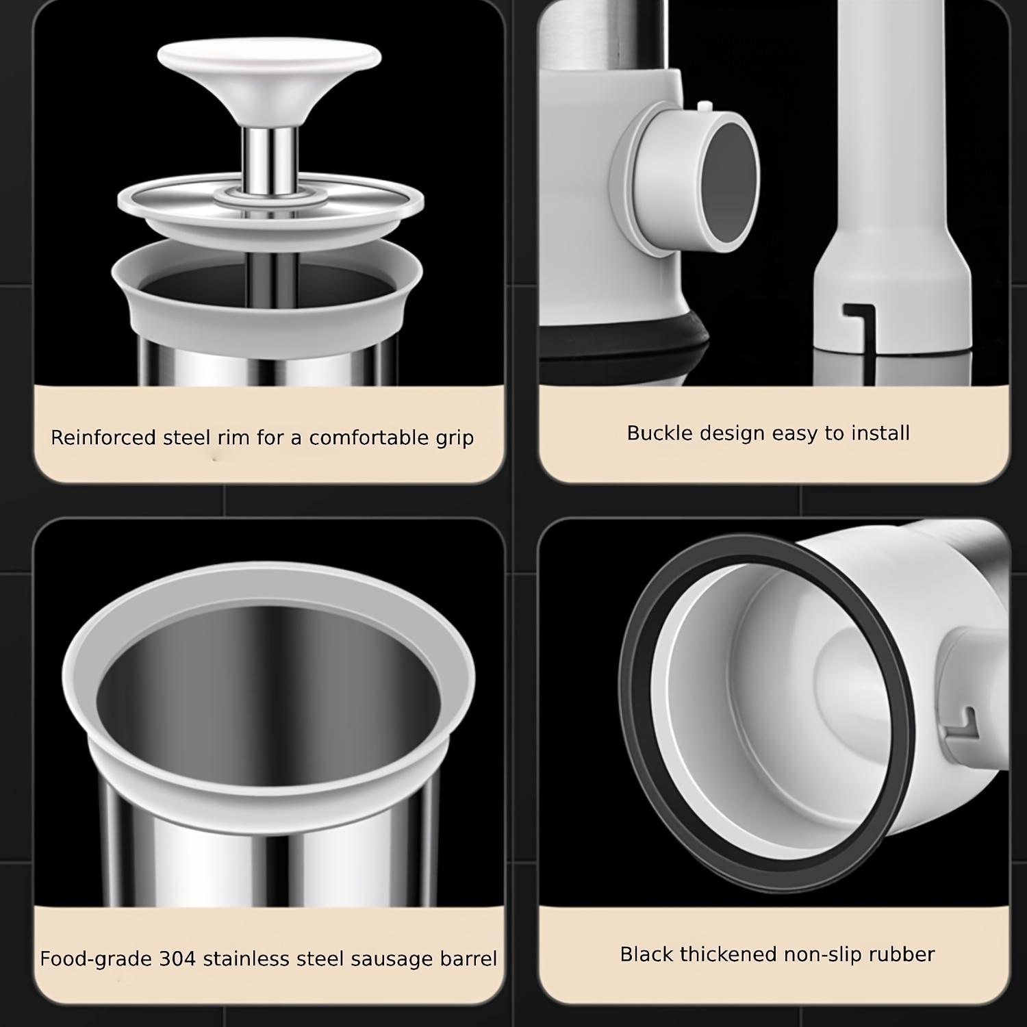 Sausage Stuffer with 4 Filling Tubes, for Meat Sausage Fillings, a Tool for Handmade Vertical Sausages in Home Kitchens