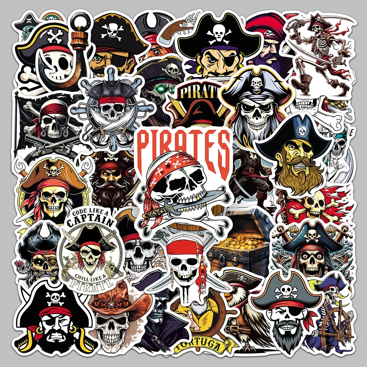 50pieces pirate graffiti American retro cool stickers diy suitcase scooter helmet personality stickers Diy Decals Graphic Decal