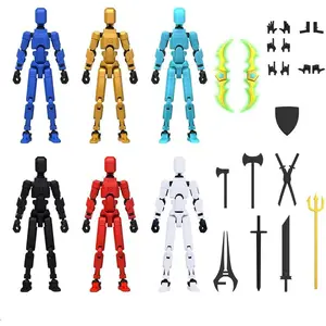 6 Pack Assembly Completed T13 3D Action Figure,Dummy Nova Titan Lucky 13 Action Figure 3D Printed Multi-Jointed Movable Toy