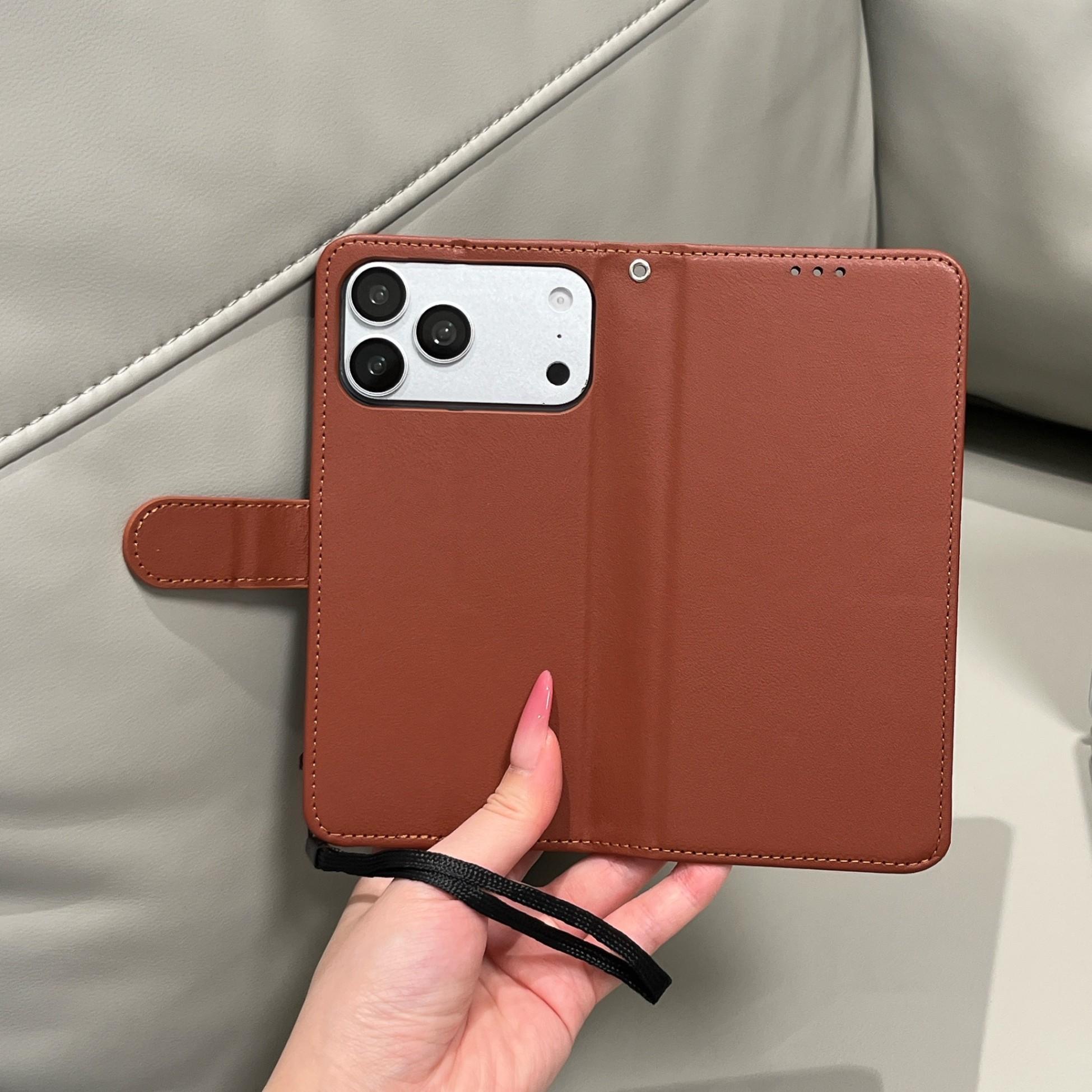 Luxury Leather Flip Wallet Case for Men, Kickstand Card Holder, Shockproof Folio Cover for iPhone 17 Pro Max 16 Pro Max 15 14 13 12 11