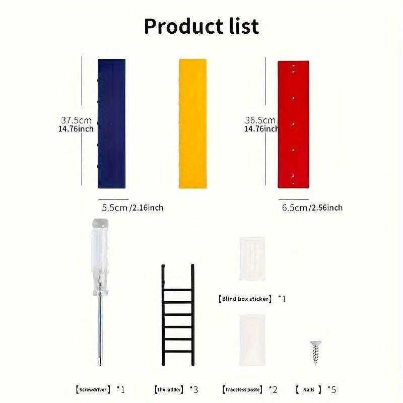 DIY Wall-Mounted Display Shelf, No-Drill Layer Storage Rack, Labubu Figure Organizer, Wall Mount Design, Perfect Gift for Christmas