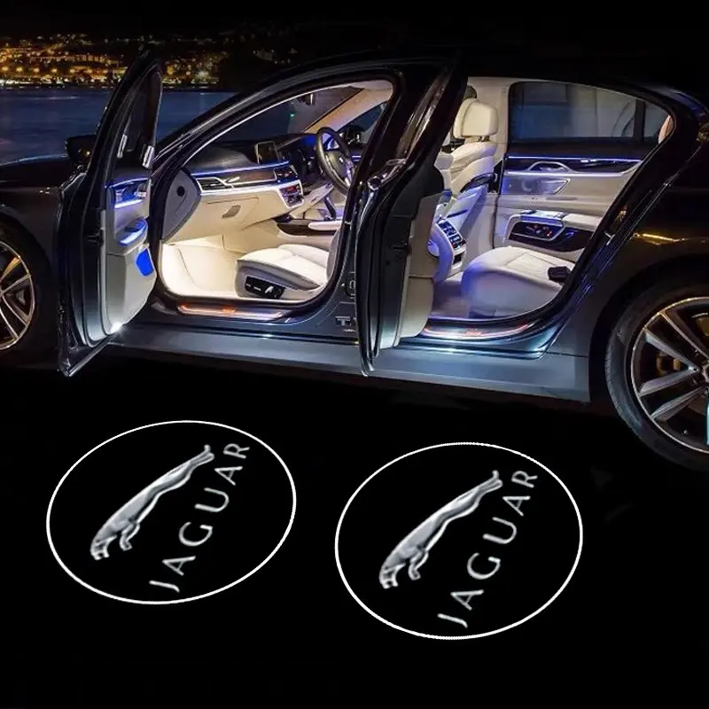 2PC Led Car Door Welcome Light Logo Shadow Projector Laser Lamp For Jaguar XE XF XJ F-Type F-Pace XFR XJL XKR XEL XFL XK XJ6 XJS E-Pace Auto Accessories