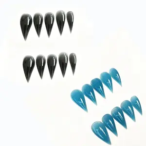 20pcs Press-On False Nails, French Style 3D Glossy Wearable Nails, Reusable Daily Commute Nails, Non-Damaging, New 2026 Model