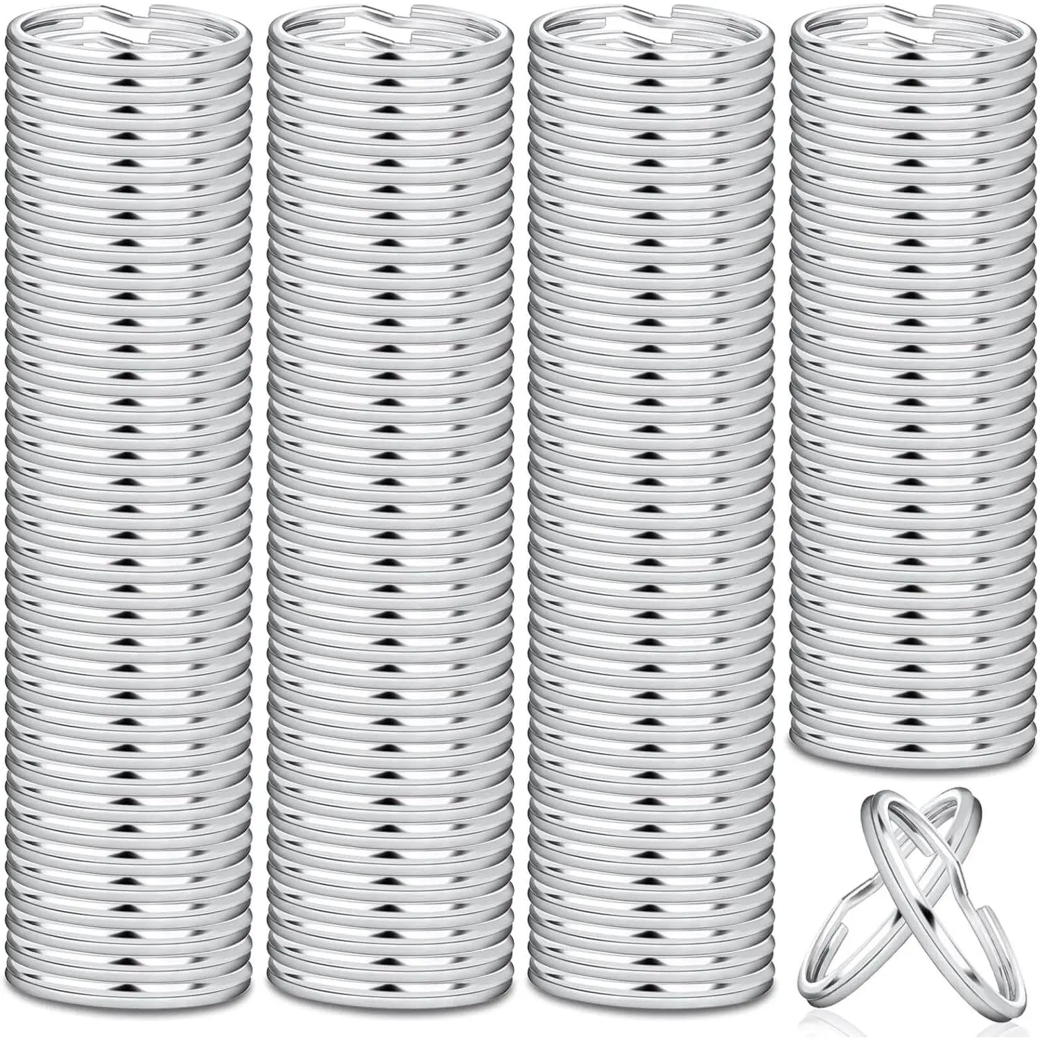 100-Pack Iron Metal Split Key Rings, 1 in Bulk Supplies for DIY Beading & Jewelry Making Crafts (Split Ring for DIY Enthusiasts)