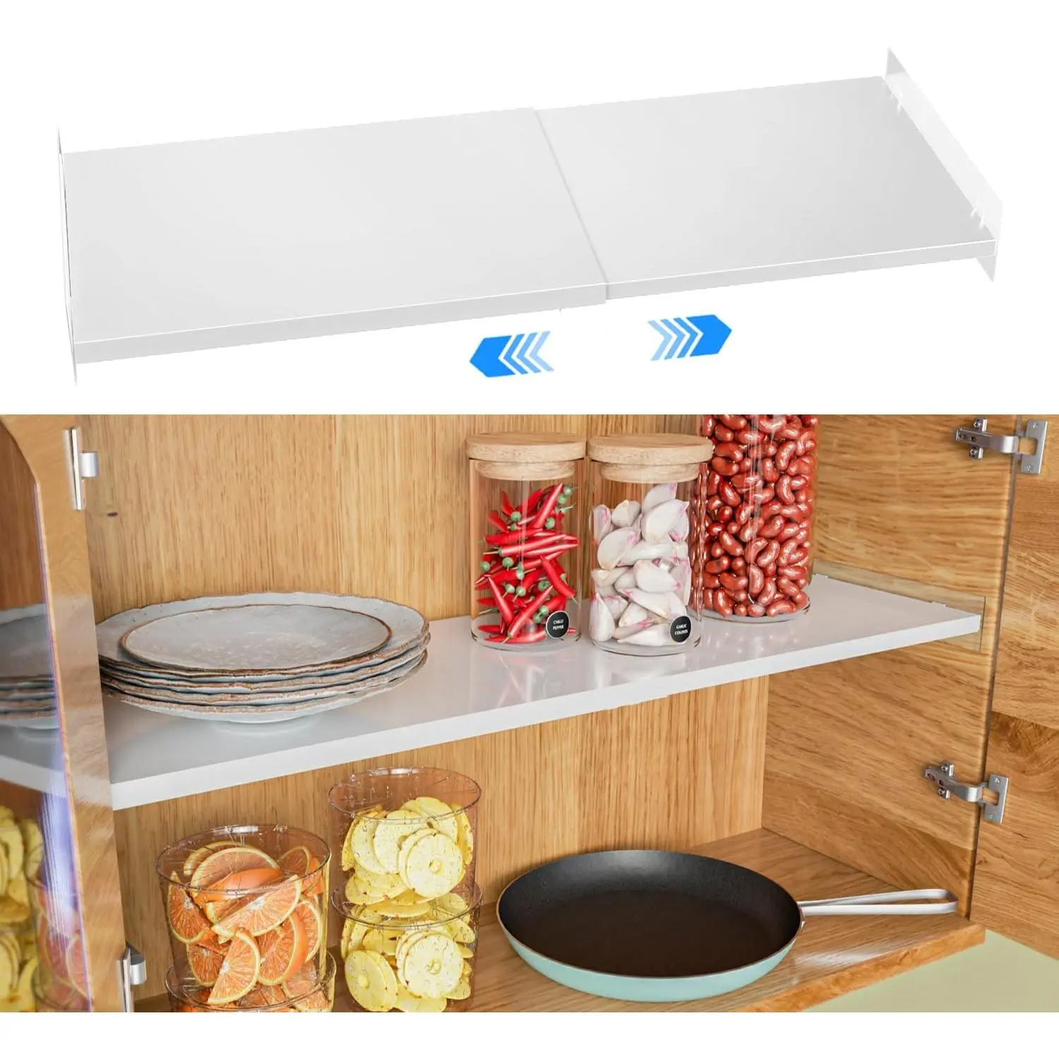 Large Adjustable Closet Storage Shelf 15.8'' Width Expandable Wardrobe Shelf Storage Rack DIY Divider RV Separator for Cabinet Pantry