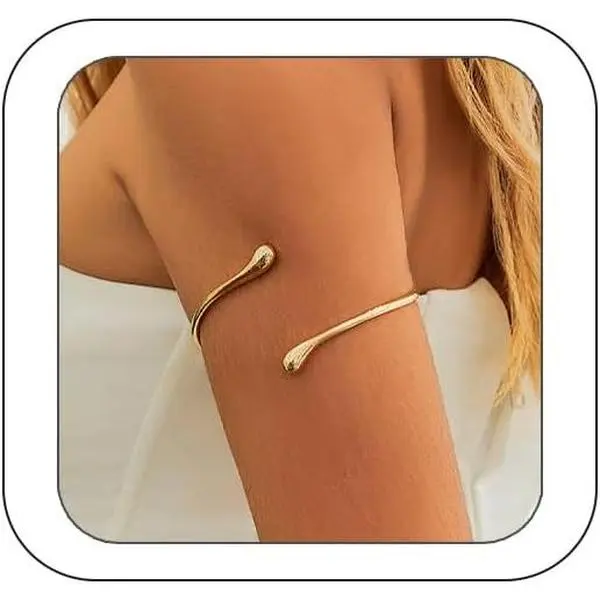 Arm Cuff for Women,Arm Cuff Arm Bracelet Upper Arm  Cuff Bracelet Minimalist Armband Bangle Liquid Lava Arm Chain Open Bangle Cuff Bracelet
