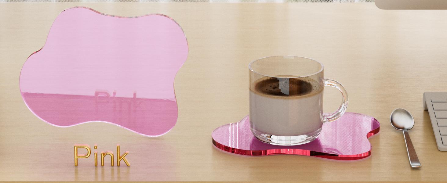 Acrylic coaster decorative plate, irregular bar counter coaster, transparent cloud shaped coffee cup coaster, very suitable for desktop protection and accessory display.(Clear)