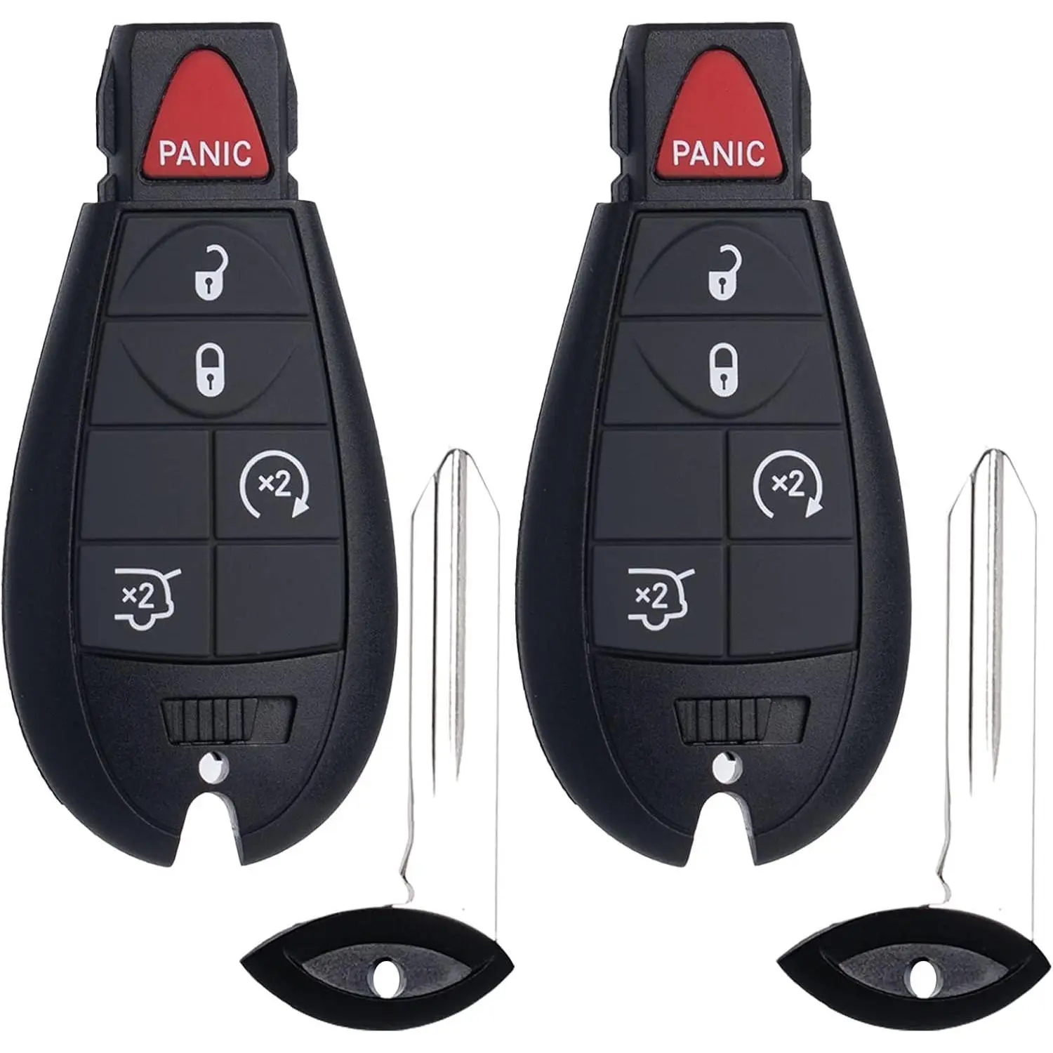 Automotive Car Key Accessories 2 Keyless Entry Remote Control Key Fob Set - Ergonomic Car Gadgets with Plastic Shell, IYZ-C01C FOBIK Replacement for Jeep Grand Cherokee 2008-2013 & Commander 2008-2010, Lock/Unlock & Remote Start Control