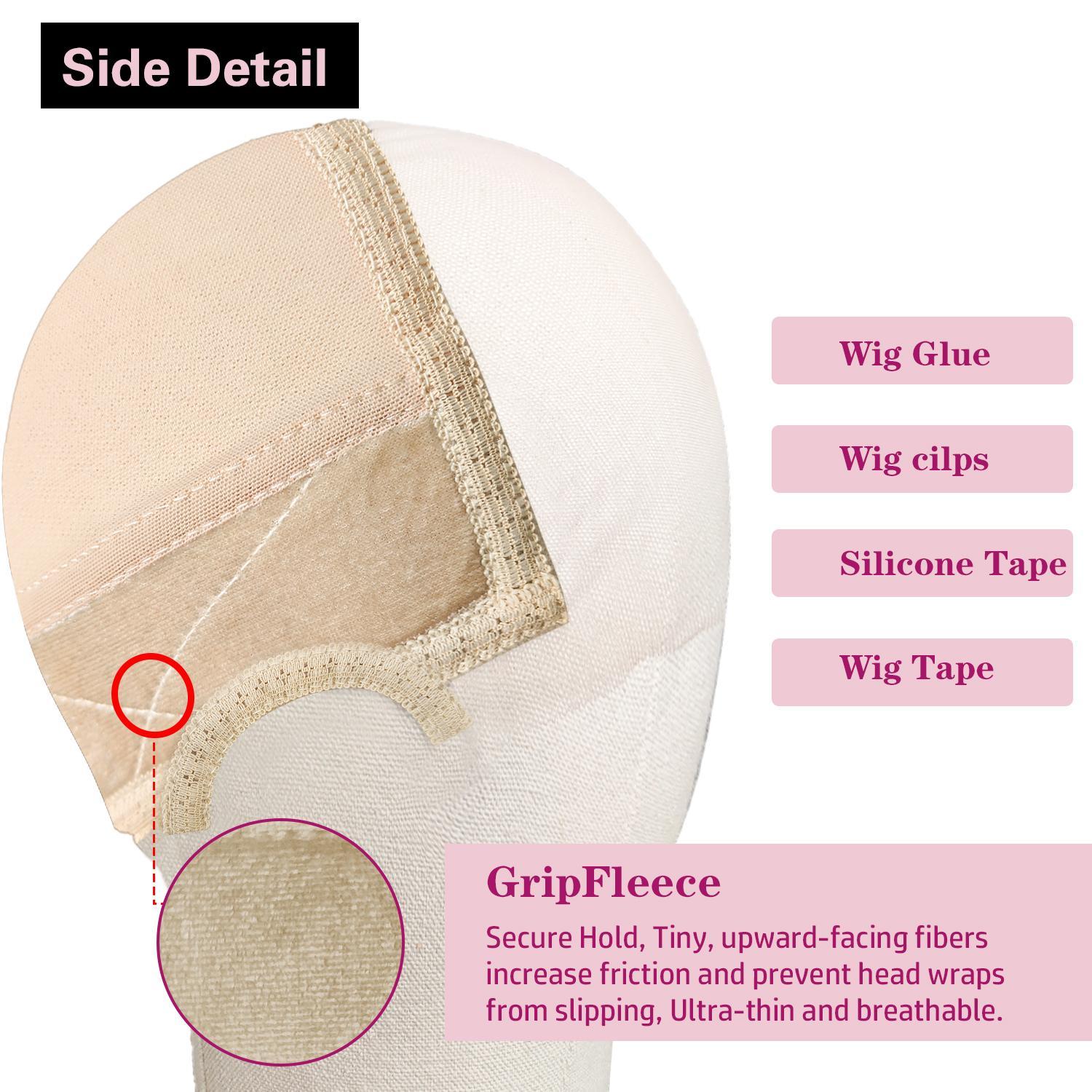 Lace Grip Wig Cap for Women, Transparent Lace Front Wig Caps, Non Slip Wig Gripper for Keeping Wigs in Place, Hair Weave Extensions, Wig Cap with Grip Headband, Wig Glue Alternative